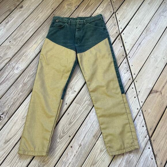 Wrangler Men's Vintage Green Brush Hunting Jeans Water Resistant Size 34/32 - Picture 1 of 8